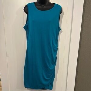 Chic Teal Sleeveless Mini Dress